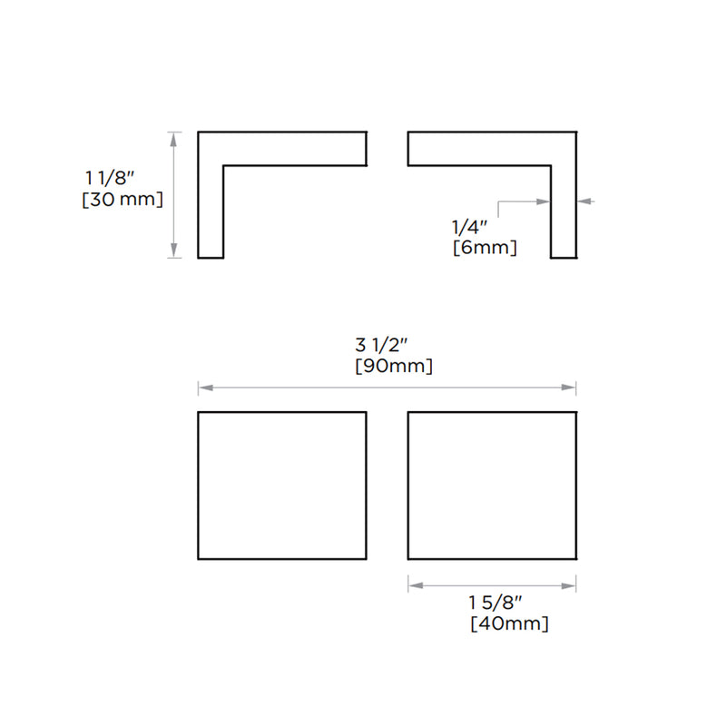 Hamburg Double Shower Door Handle - Door Mount - 4" Brass/Matt Black