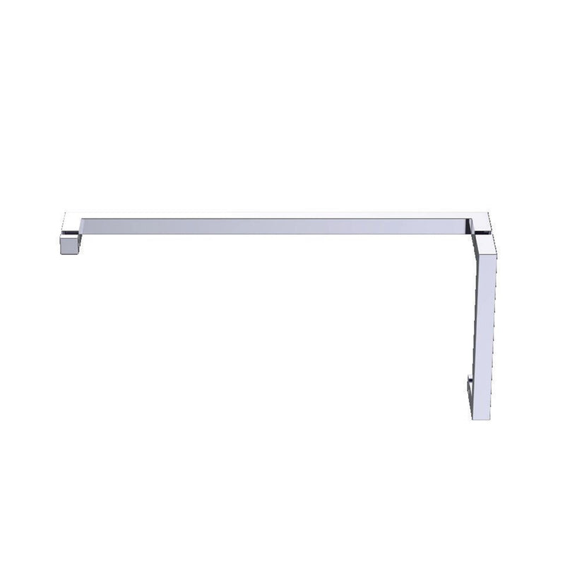 London Offset Shower Door Handle - Door Mount - 18" Brass/Polished Chrome