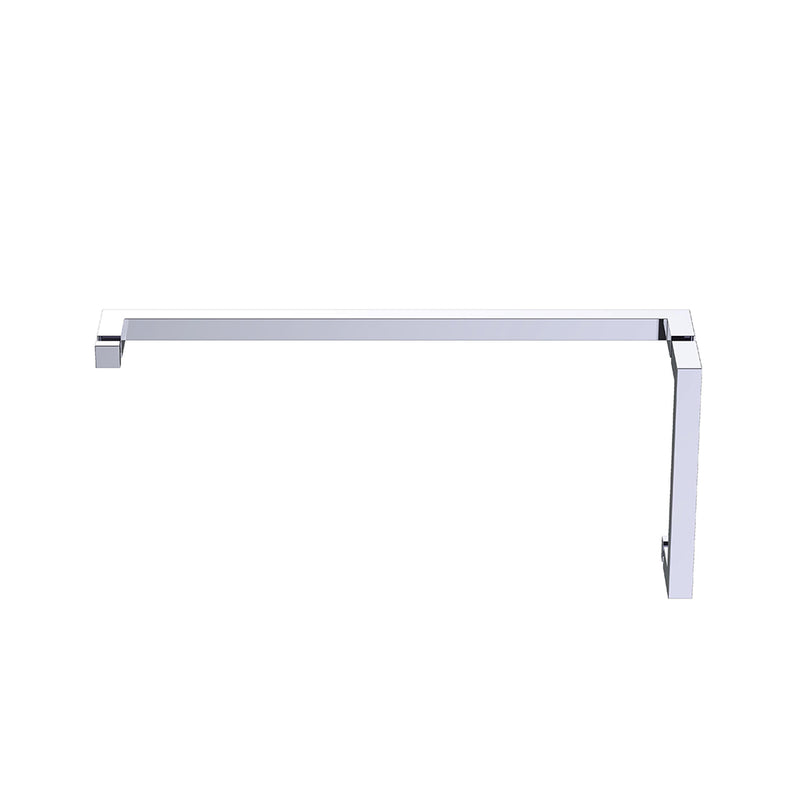 London Offset Shower Door Handle - Door Mount - 24" Brass/Polished Chrome