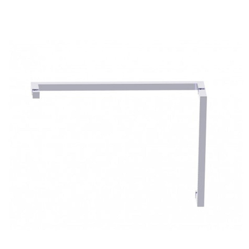 London Offset Shower Door Handle - Door Mount - 18" Brass/Polished Chrome