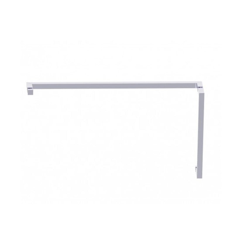 London Offset Shower Door Handle - Door Mount - 24" Brass/Polished Chrome