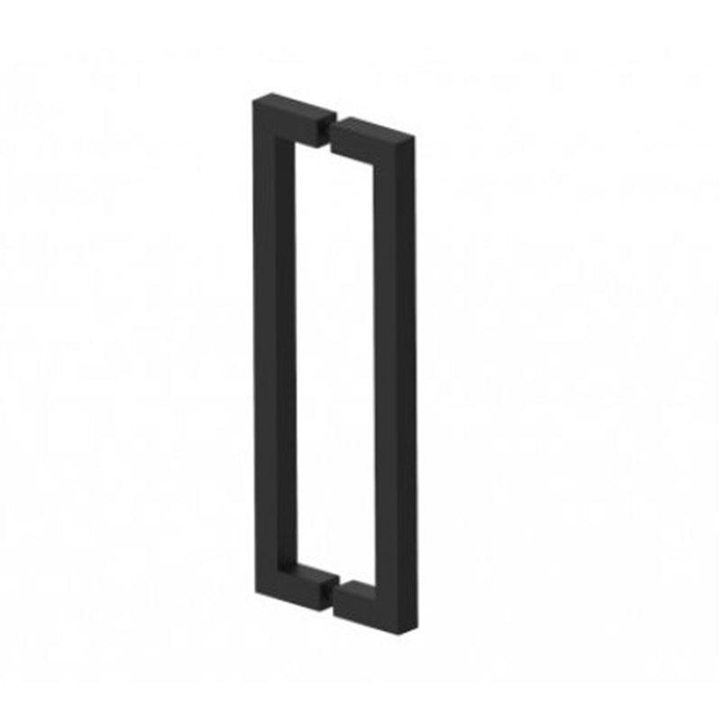 London Double Glass Shower Door Handle - Door Mount - 12" Brass/Matt Black