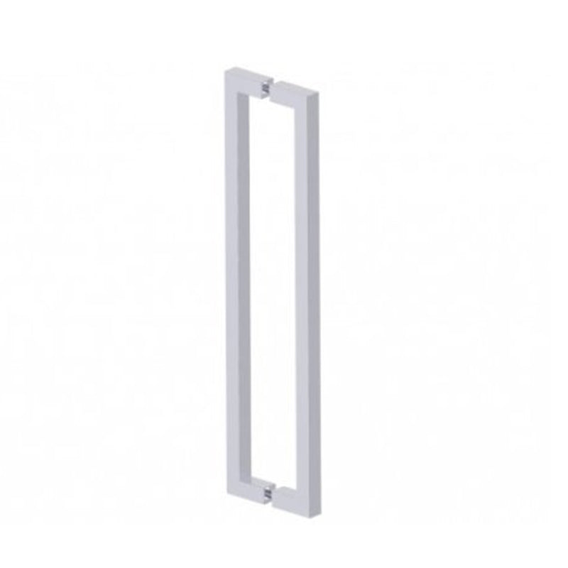 London Double Glass Shower Door Handle - Door Mount - 18" Brass/Polished Chrome