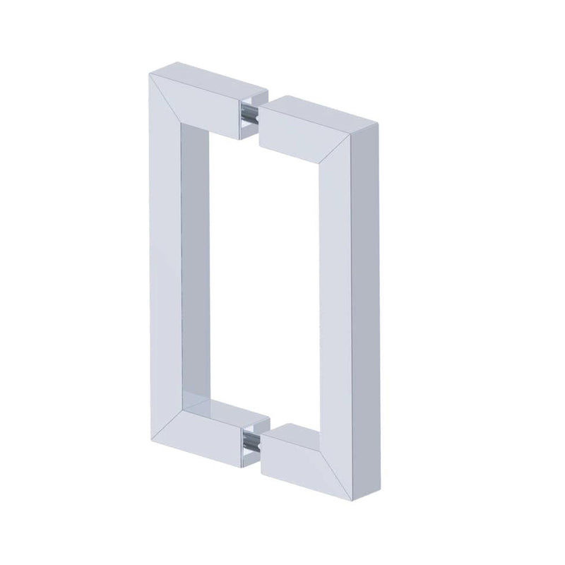 London Double Glass Shower Door Handle - Door Mount - 6" Brass/Polished Chrome