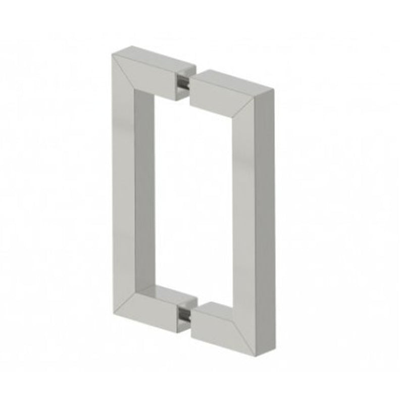 London Double Glass Shower Door Handle - Door Mount - 6" Brass/Brushed Nickel