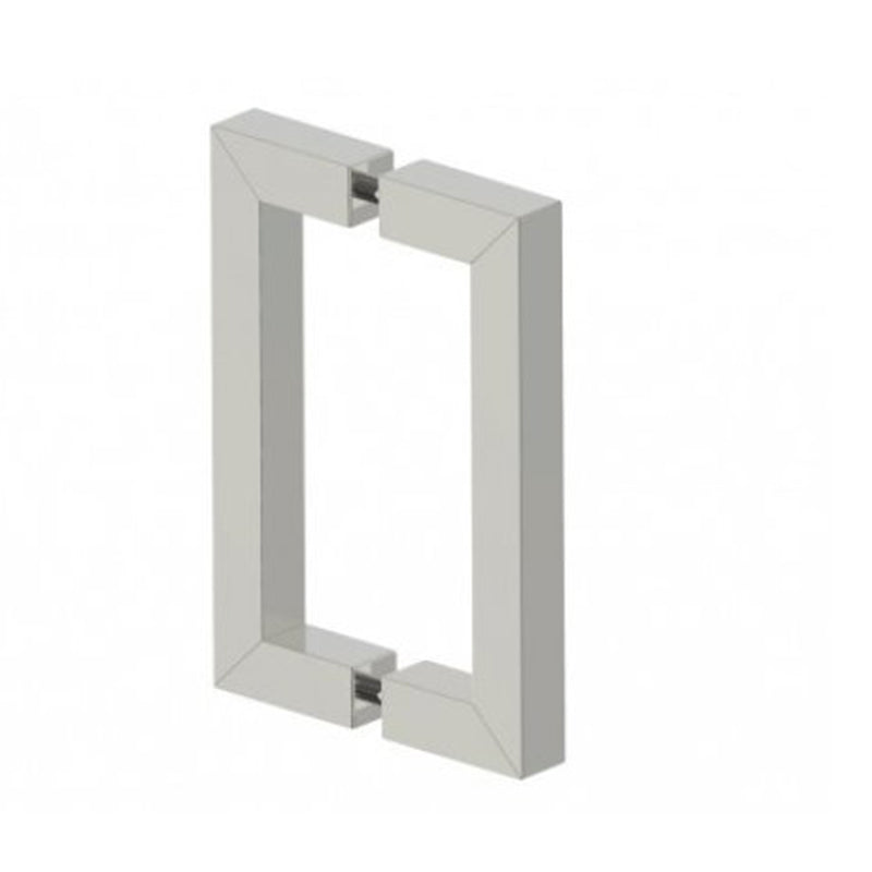 London Double Glass Shower Door Handle - Door Mount - 6" Brass/Polished Nickel