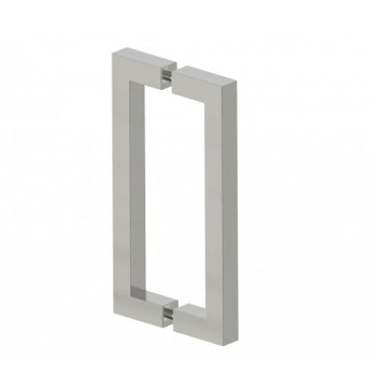 London Double Glass Shower Door Handle - Door Mount - 8" Brass/Brushed Nickel