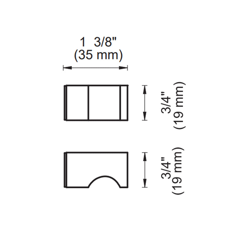 London Single Knob To Be Paired With Single Shower Door Handle - Door Mount - 2" Brass/Polished Nickel