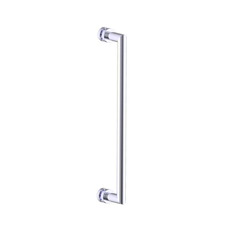 Oslo Single Shower Door Handle - Door Mount - 18" Brass/Polished Chrome