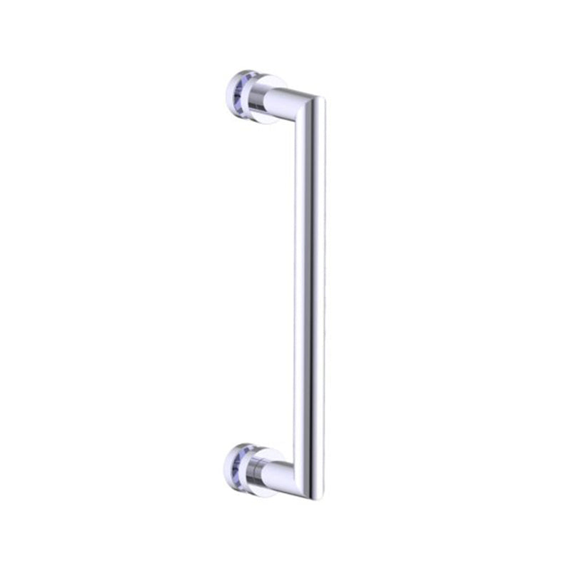 Oslo Single Shower Door Handle - Door Mount - 12" Brass/Polished Chrome