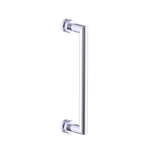 Oslo Single Shower Door Handle - Door Mount - 12" Brass/Polished Chrome
