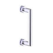 Oslo Single Shower Door Handle - Door Mount - 8" Brass/Polished Chrome