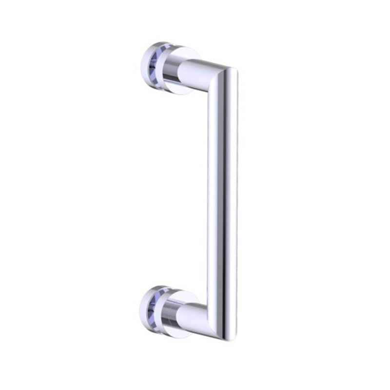 Oslo Single Shower Door Handle - Door Mount - 8" Brass/Polished Chrome