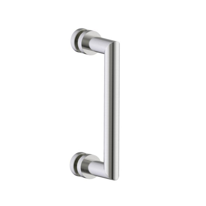 Oslo Single Shower Door Handle - Door Mount - 8" Brass/Brushed Nickel