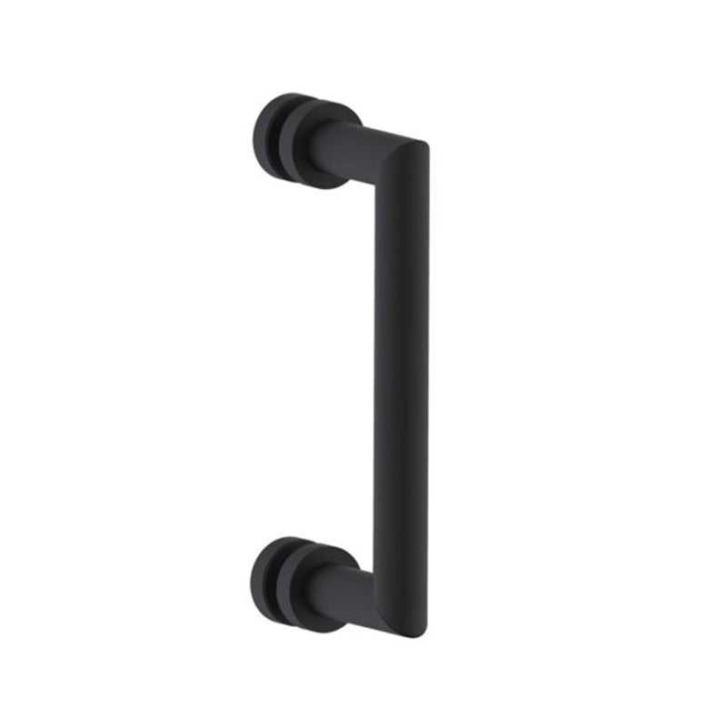 Oslo Single Shower Door Handle - Door Mount - 8" Brass/Matt Black