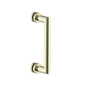 Oslo Single Shower Door Handle - Door Mount - 8" Brass/Brushed Brass
