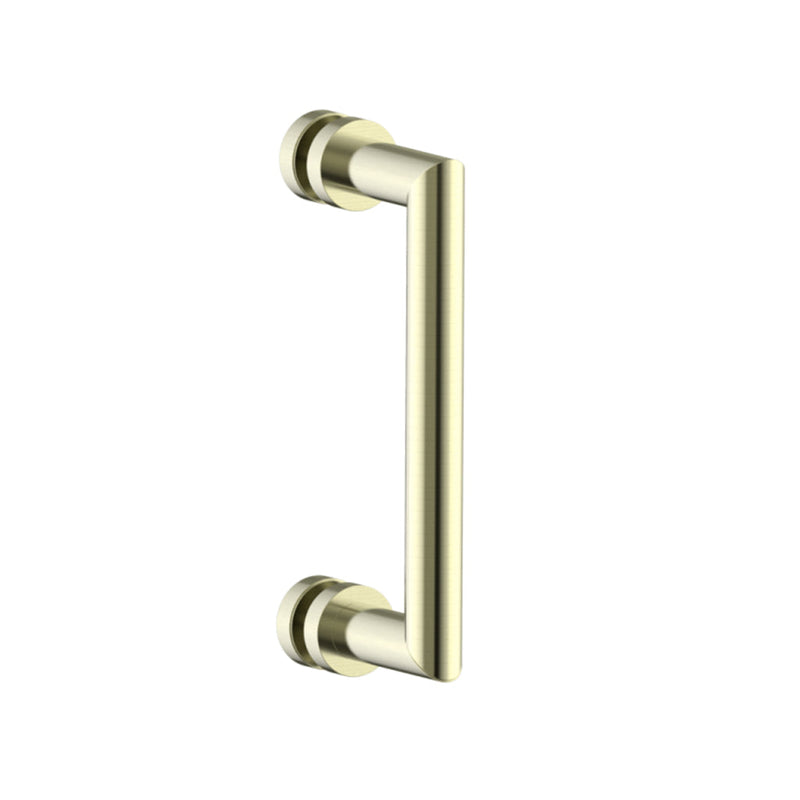 Oslo Single Shower Door Handle - Door Mount - 8" Brass/Brushed Brass