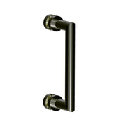 Oslo Single Shower Door Handle - Door Mount - 8" Brass/Gun Metal