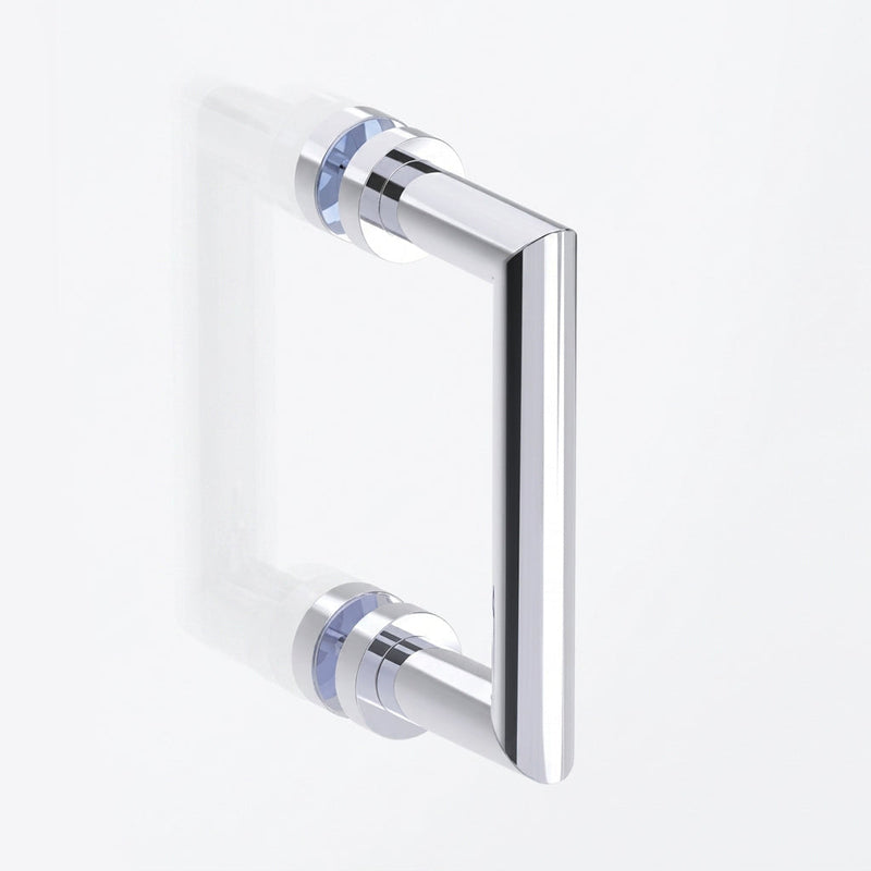 Oslo Single Shower Door Handle - Door Mount - 6" Brass/Polished Chrome