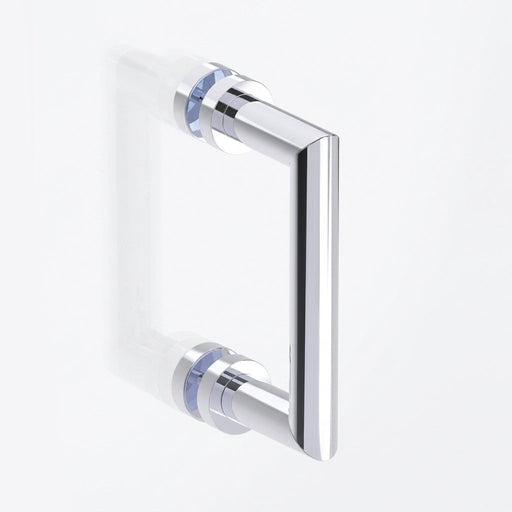 Oslo Single Shower Door Handle - Door Mount - 6" Brass/Polished Chrome