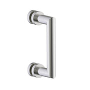 Oslo Single Shower Door Handle - Door Mount - 6" Brass/Brushed Nickel