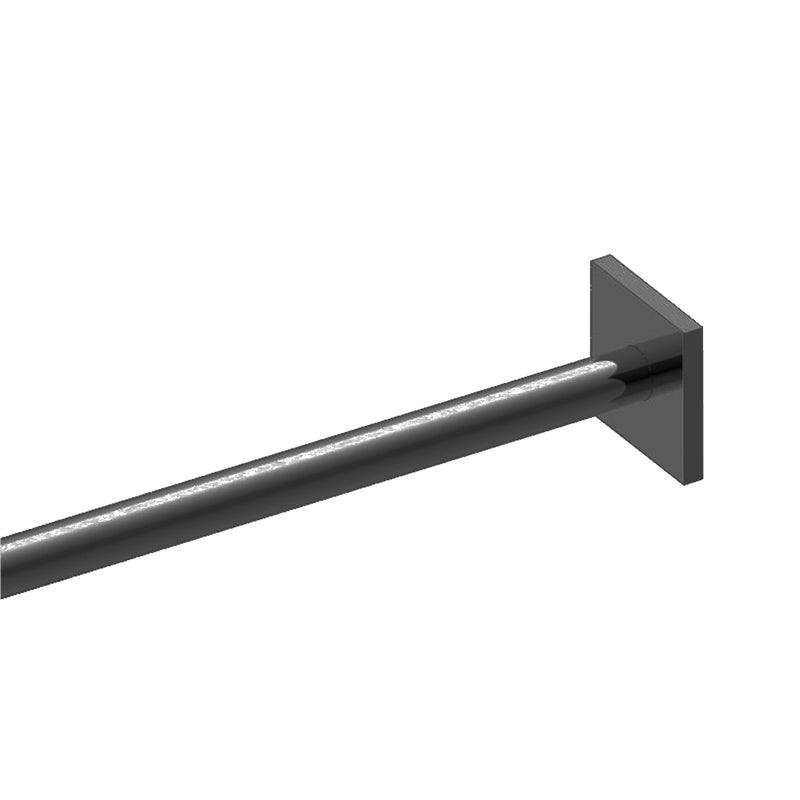 Straight Shower Rod - Wall Mount - 60" Brass/Matt Black