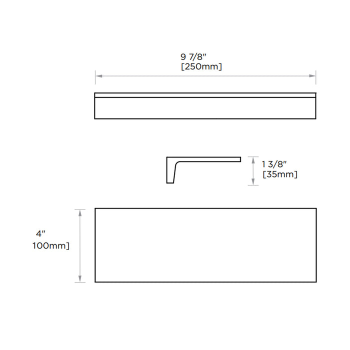 Berlin Shower Shelf - Wall Mount - 10" Brass/Polished Chrome