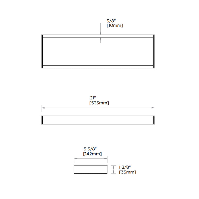 Berlin Shower Shelf - Wall Mount - 21" Brass/Tempered Glass/Brushed Nickel