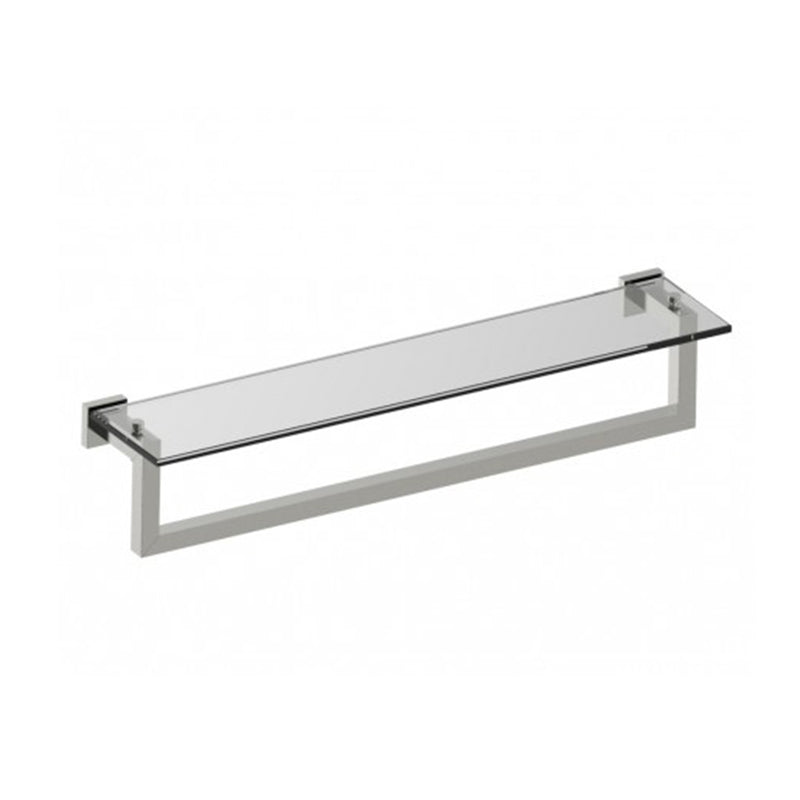 London Shower Shelf - Wall Mount - 24" Brass/Glass/Brushed Nickel