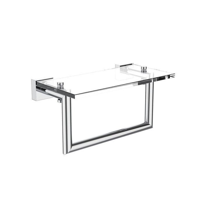 Madrid Glass Shower Shelf - Wall Mount - 10" Brass/Polished Chrome