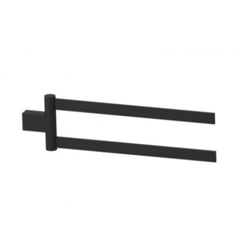 Berlin Swivel Double Towel Bar - Wall Mount - 18" Brass/Matt Black