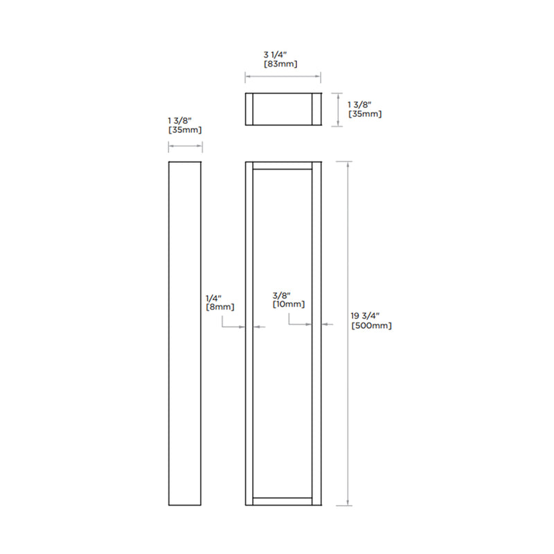 Berlin Solid Back Towel Bar - Wall Mount - 18" Brass/Polished Chrome