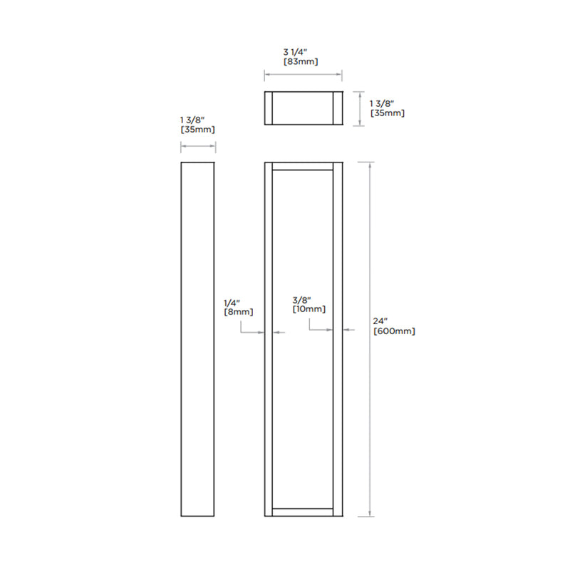 Berlin Single Towel Bar - Wall Mount - 24" Brass/Matt Black