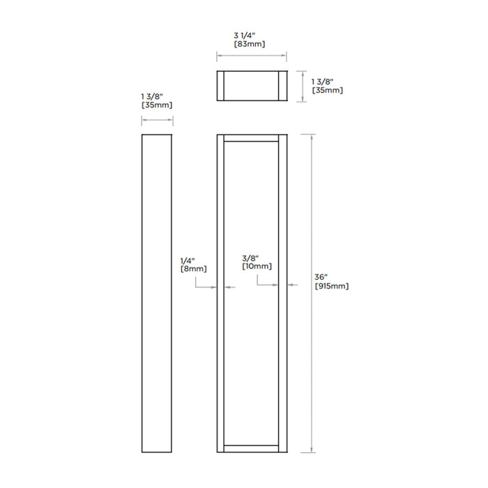 Berlin Single Towel Bar - Wall Mount - 36" Brass/Polished Chrome