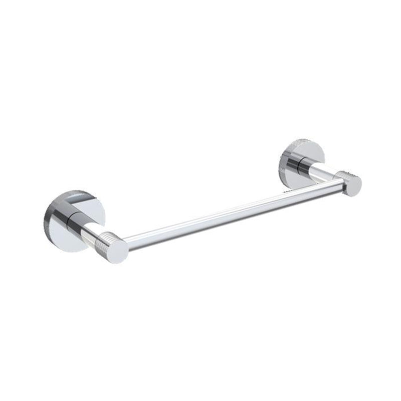 Circo Knurled Towel Bar - Wall Mount - 9" Brass/Polished Chrome