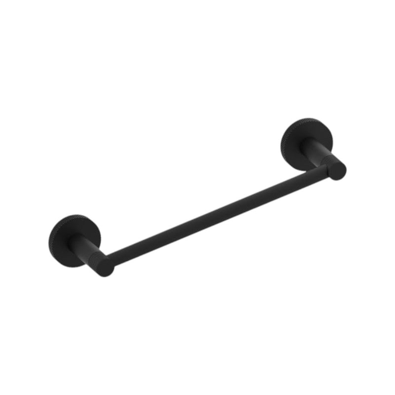 Circo Knurled Single Towel Bar - Wall Mount - 9" Brass/Matt Black