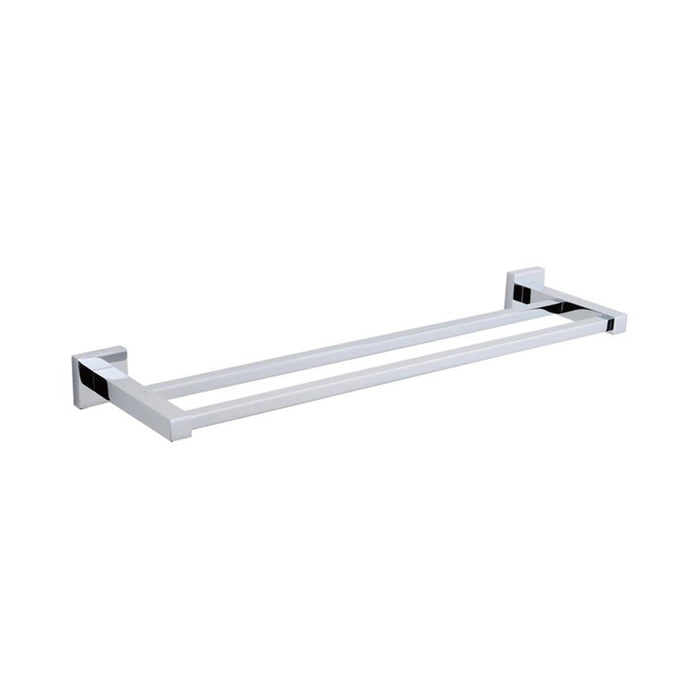 London Double Towel Bar - Wall Mount - 18" Brass/Polished Chrome