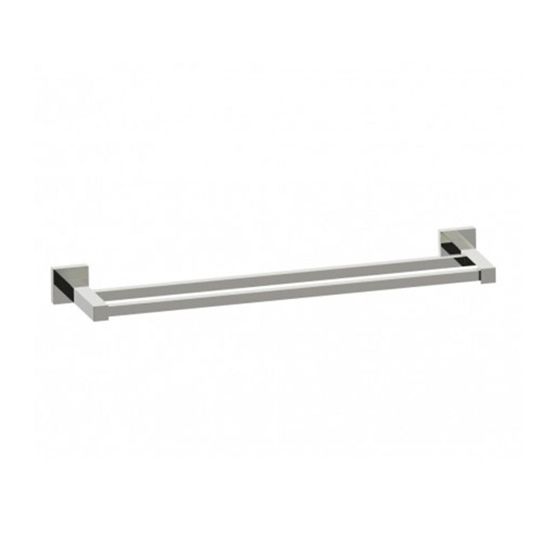 London Double Towel Bar - Wall Mount - 18" Brass/Polished Nickel