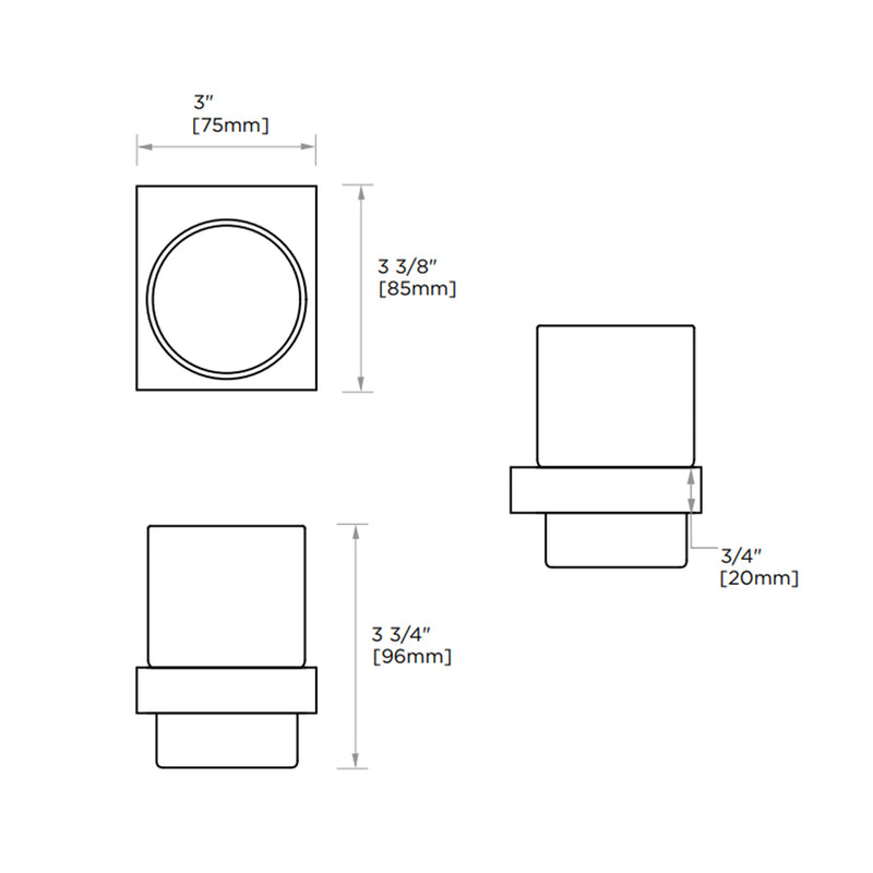 Berlin Toothbrush Holder - Wall Mount - 4" Brass/Brushed Nickel