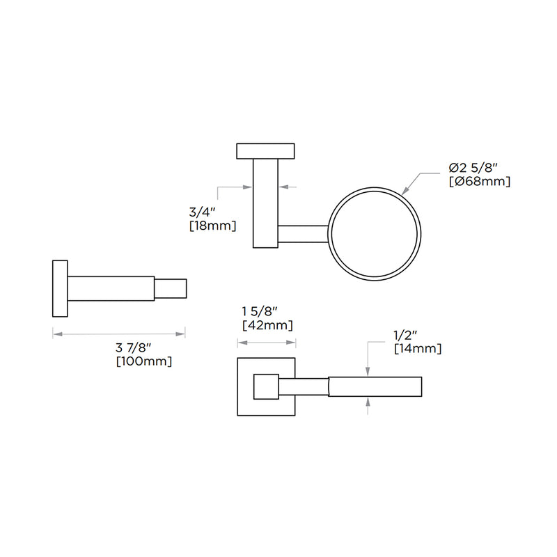 London Toothbrush Holder - Wall Mount - 3" Brass/Glass/Brushed Nickel