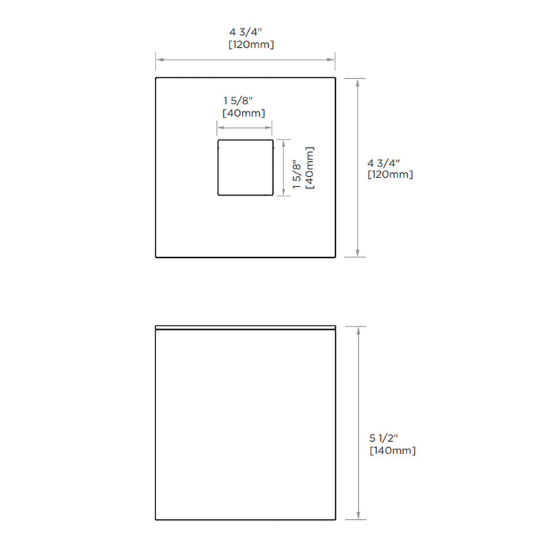 Berlin Tissue Box - Free Standing - 5" Brass/Matt Black