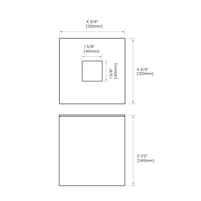 Berlin Tissue Box - Free Standing - 5" Brass/Polished Nickel