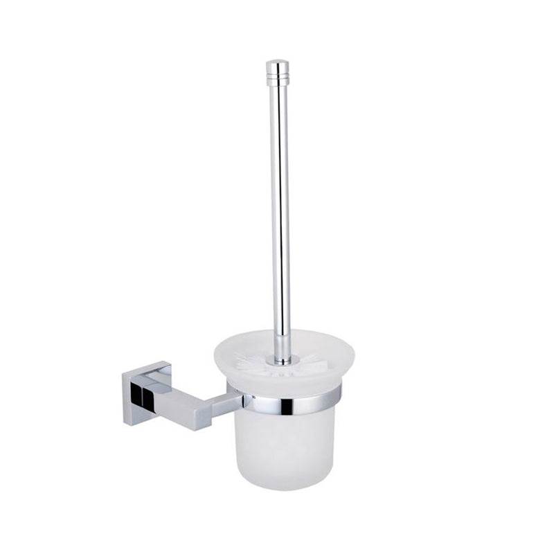 London Toilet Brush Holder - Wall Mount - 4" Brass/Polished Chrome