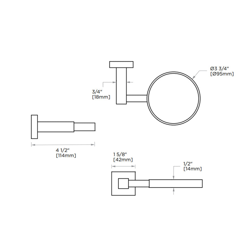 London Toilet Brush Holder - Wall Mount - 4" Brass/Brushed Nickel