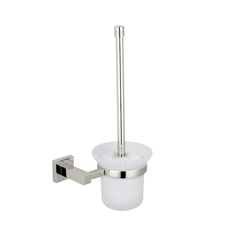 London Toilet Brush Holder - Wall Mount - 4" Brass/Polished Nickel