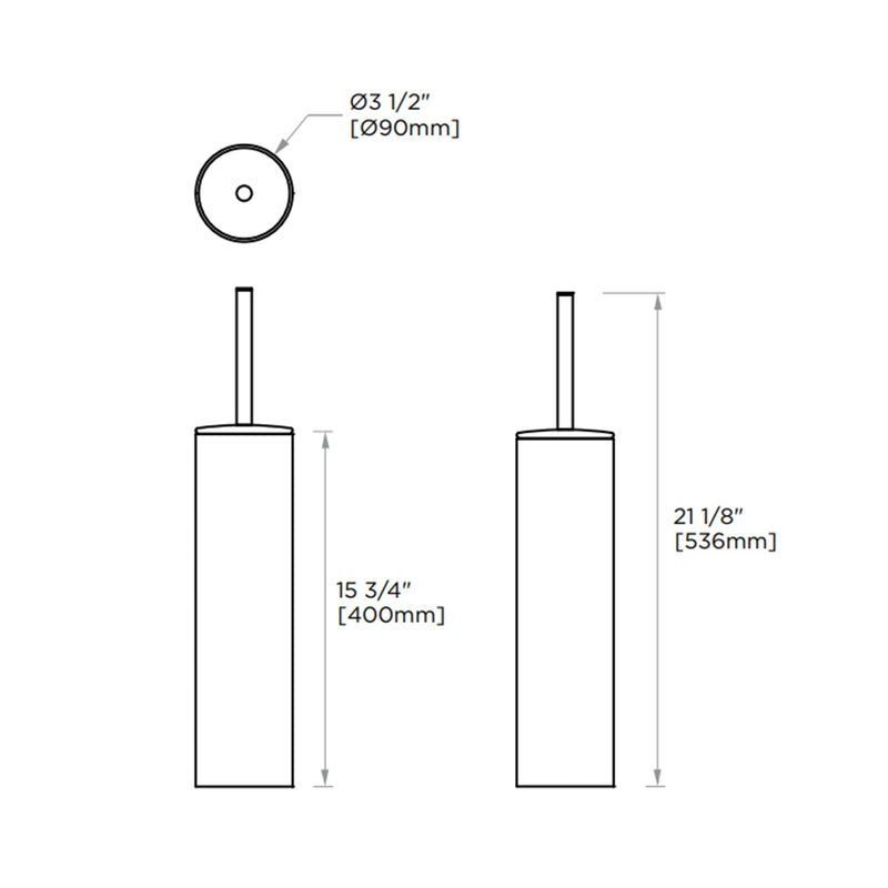 Oslo Toilet Brush Holder - Free Standing - 22" Brass/Brushed Nickel