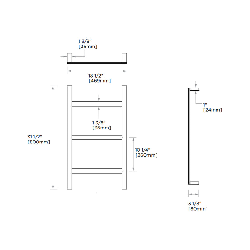 Berlin Towel Holder - Wall Mount - 18" Brass/Polished Chrome