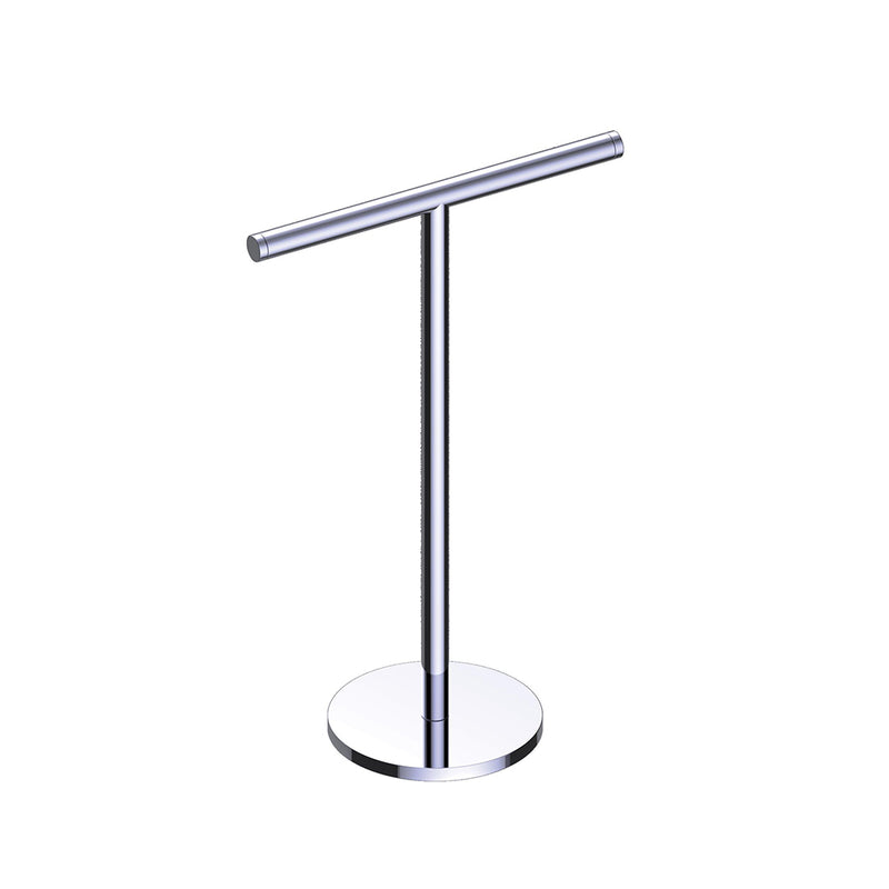 Oslo Hand Towel Holder - Free Standing - 11" Brass/Polished Chrome