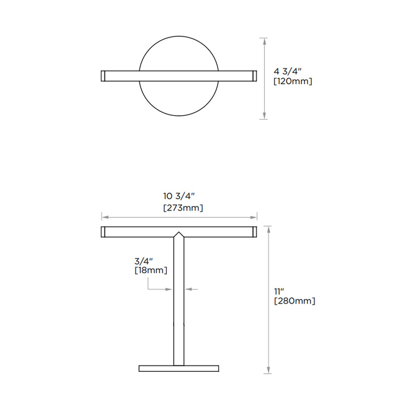 Oslo Hand Towel Holder - Free Standing - 11" Brass/Matt Black