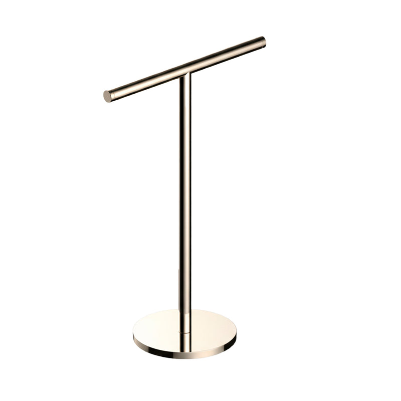Oslo Round Hand Towel Holder - Free Standing - 11" Brass/Polished Nickel